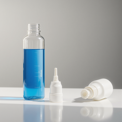 Intense MegaKoolada cooling agent bottle with deep blue liquid, premium packaging, high concentration formula, placed on white surface